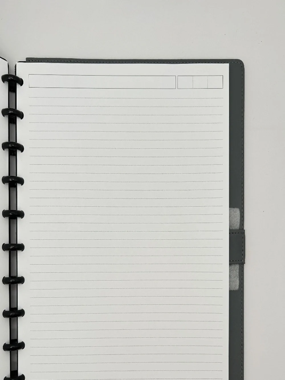 Discbound Gray Leather Letter Notebook with 60 Sheets premium stock paper+ Bonus